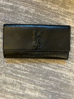 Saint Laurent Black Patent Leather Clutch